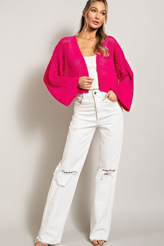 Eyelet Knit Cardigan - Global Village Kailua Boutique