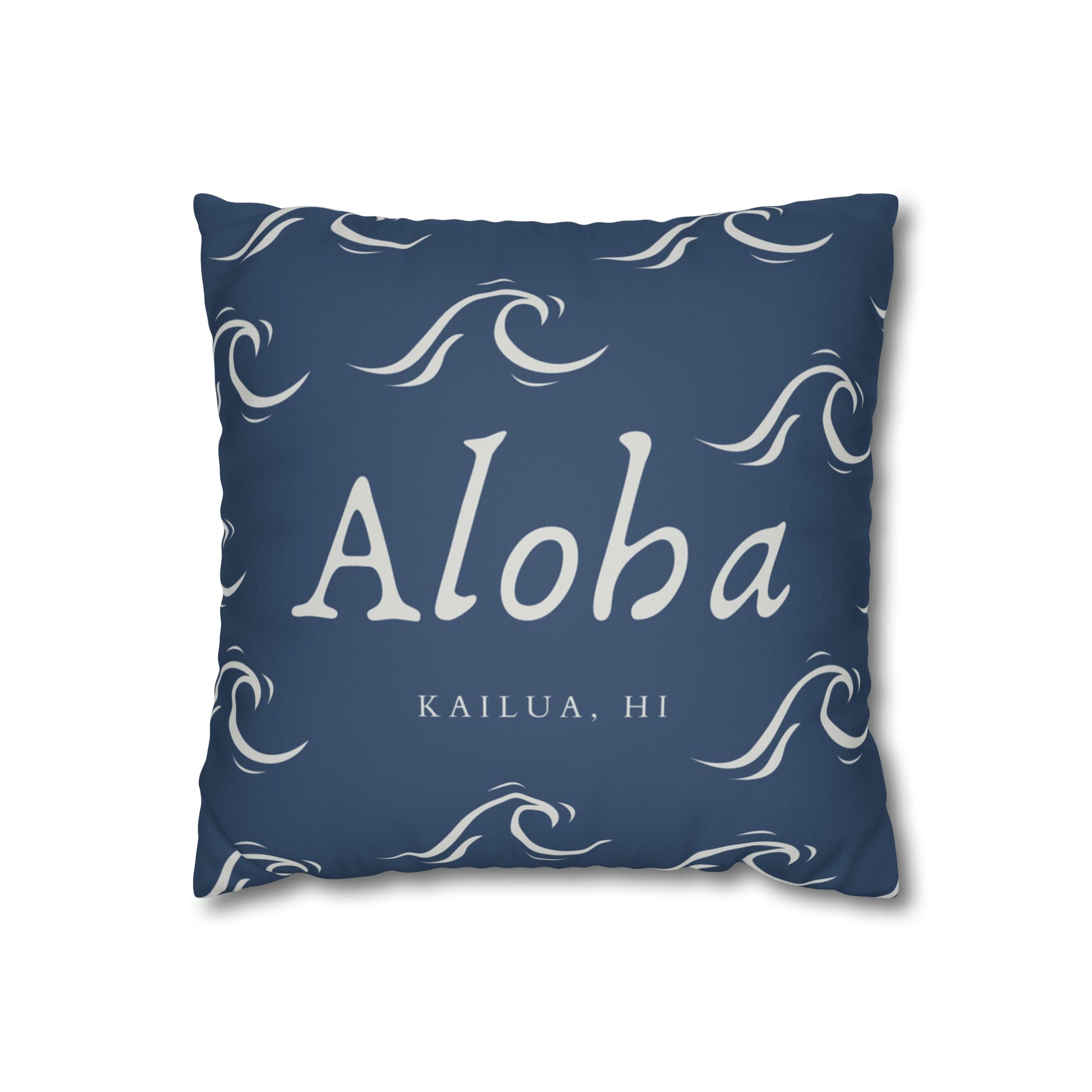 Faux Suede Square Pillow Case Aloha Wave (4 sizes) - Global Village Kailua Boutique