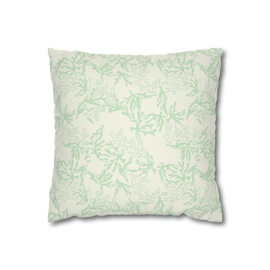 Faux Suede Square Pillow Case Coral Sage (4 sizes) - Global Village Kailua Boutique