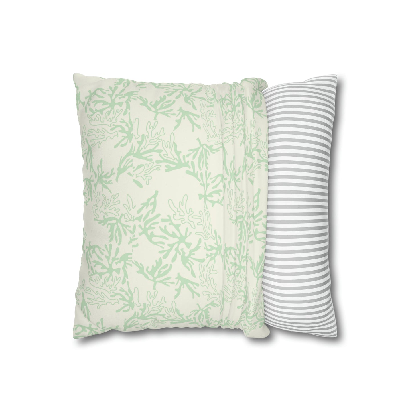 Faux Suede Square Pillow Case Coral Sage (4 sizes) - Global Village Kailua Boutique