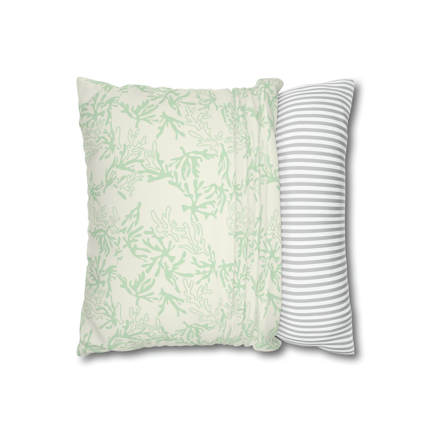 Faux Suede Square Pillow Case Coral Sage (4 sizes) - Global Village Kailua Boutique