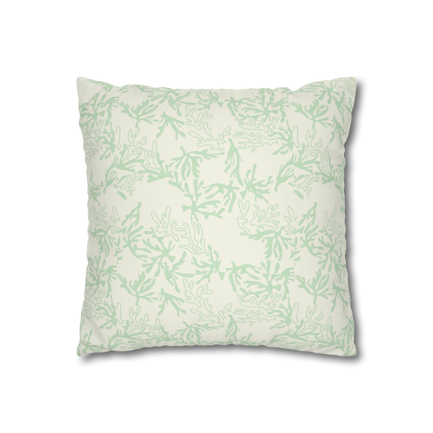 Faux Suede Square Pillow Case Coral Sage (4 sizes) - Global Village Kailua Boutique