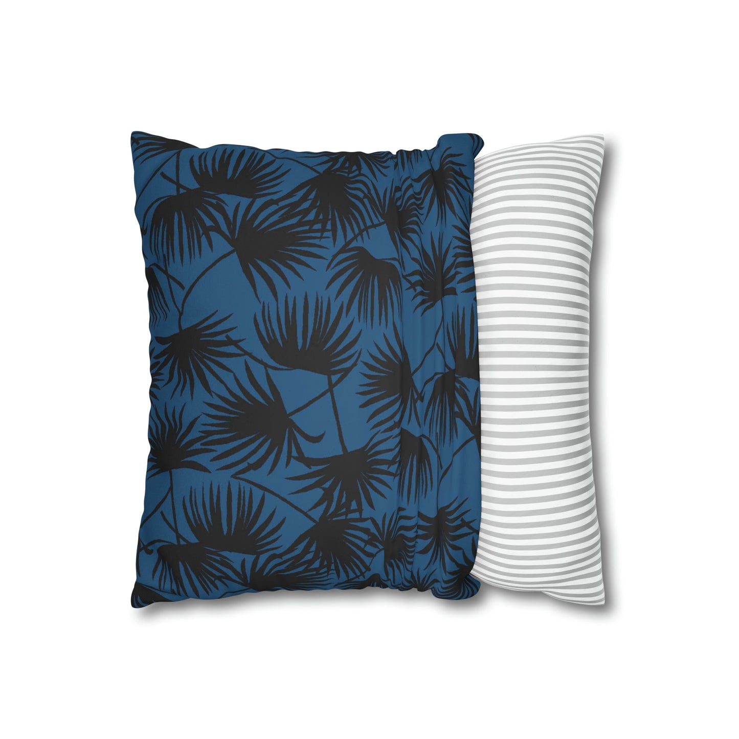 Faux Suede Square Pillow Case Fan Palm Indigo (4 sizes) - Global Village Kailua Boutique