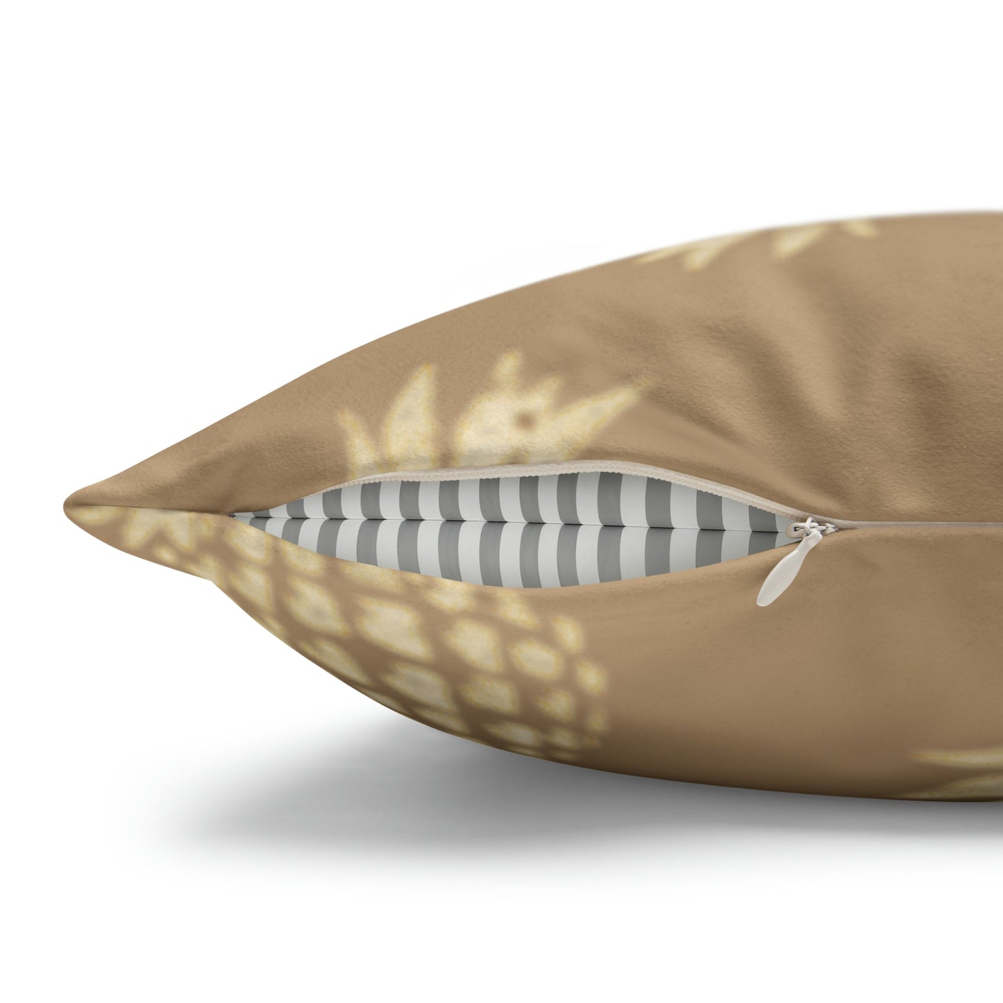 Faux Suede Square Pillow Case Large Pineapple Khaki (4 sizes) - Global Village Kailua Boutique