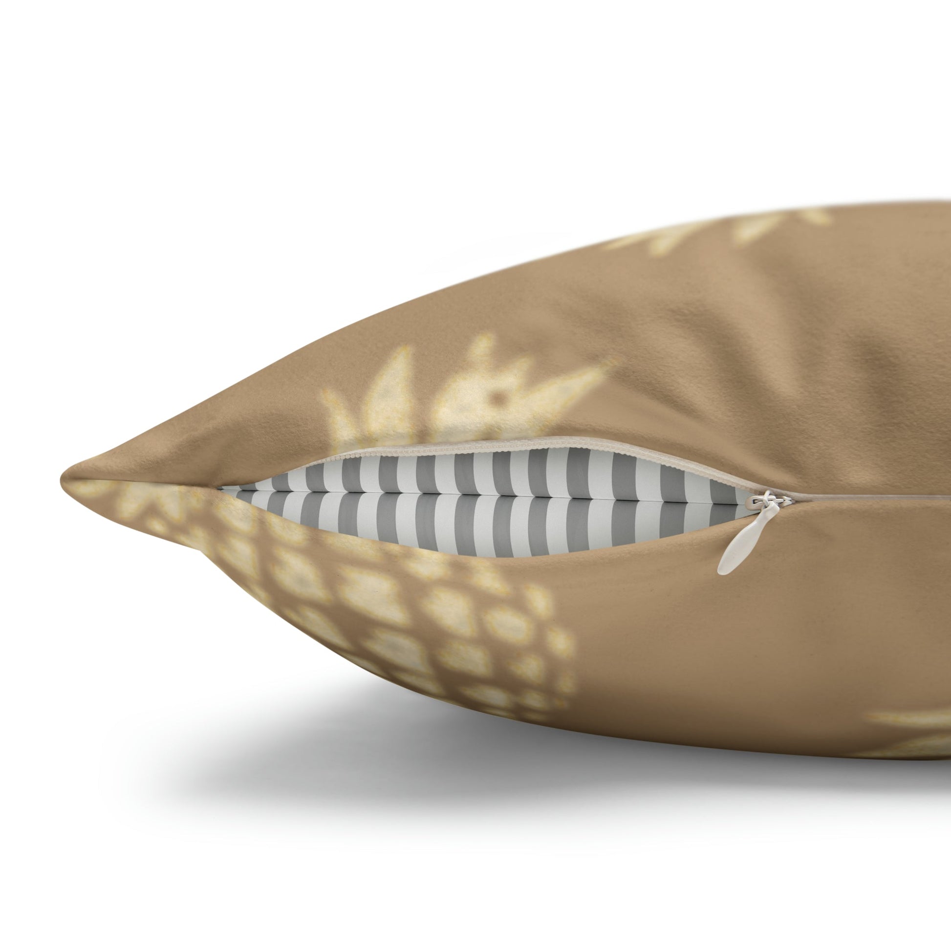 Faux Suede Square Pillow Case Large Pineapple Khaki (4 sizes) - Global Village Kailua Boutique