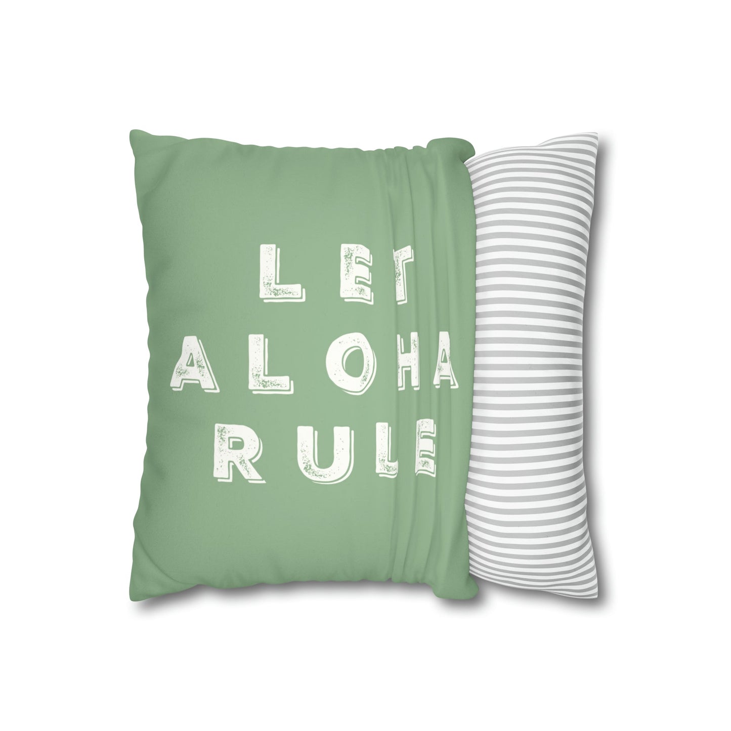 Faux Suede Square Pillow Case Let Aloha Rule (4 sizes) - Global Village Kailua Boutique