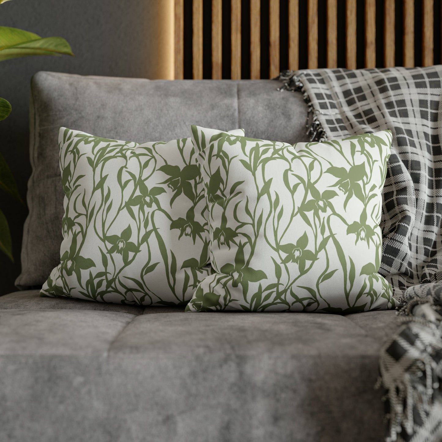 Faux Suede Square Pillow Case Orchid Sage (4 sizes) - Global Village Kailua Boutique