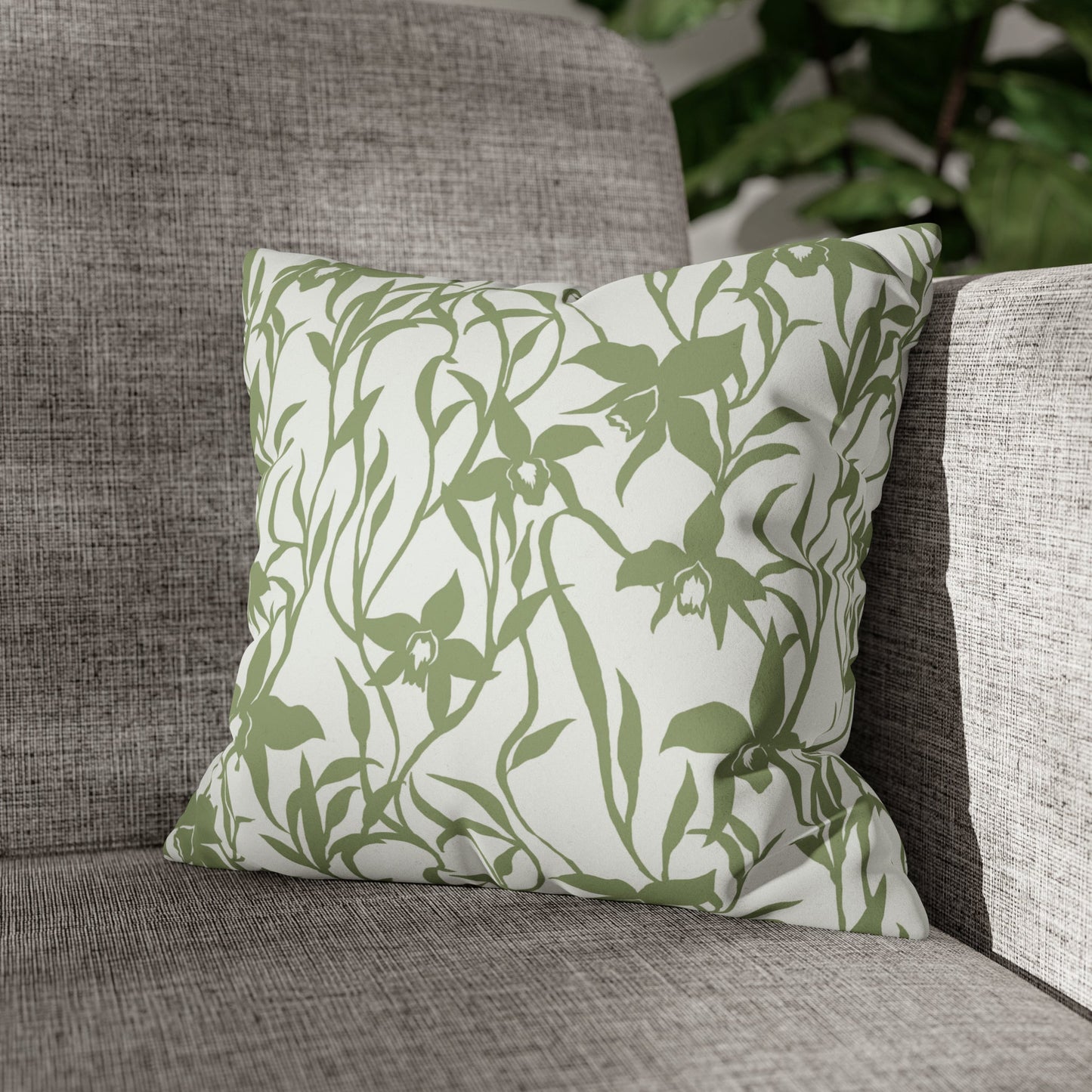 Faux Suede Square Pillow Case Orchid Sage (4 sizes) - Global Village Kailua Boutique