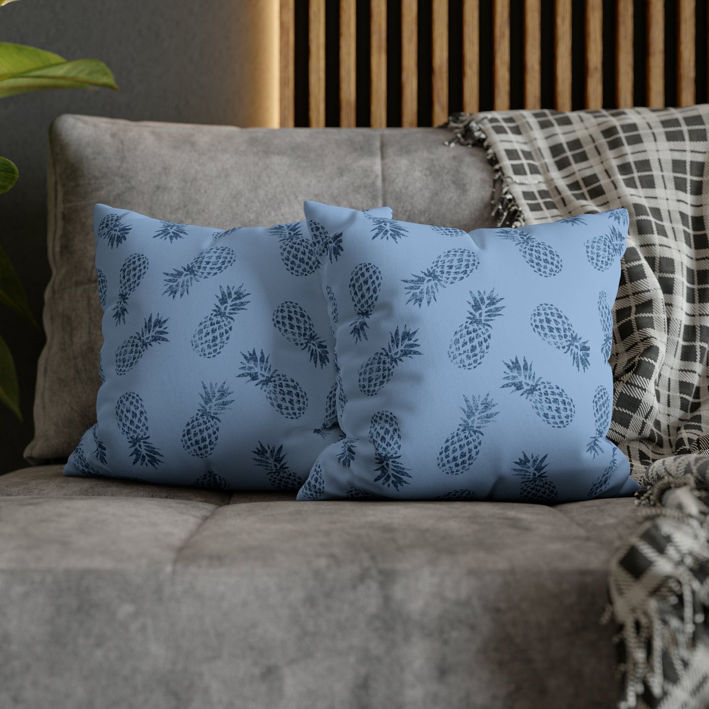 Faux Suede Square Pillow Case Pineapple Blueberry Milk (4 sizes) - Global Village Kailua Boutique