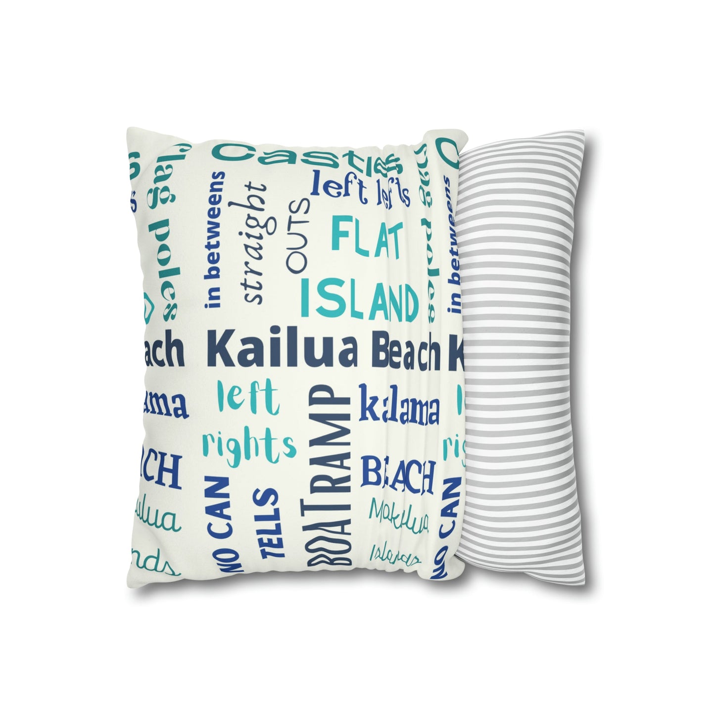 Faux Suede Square Pillow Case Surf Breaks & Beaches (4 sizes) - Global Village Kailua Boutique
