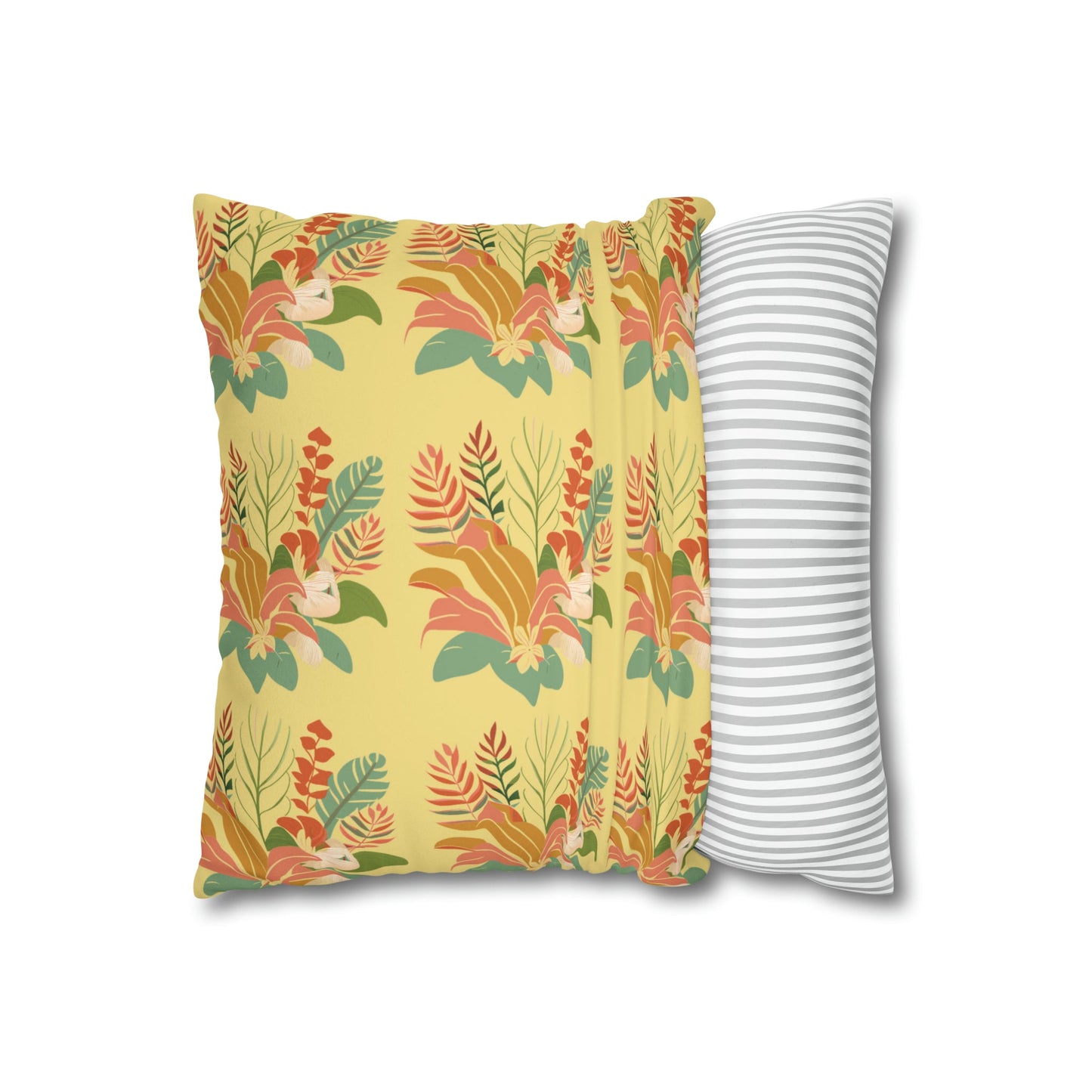 Faux Suede Square Pillow Case Tropical Floral (4 sizes) - Global Village Kailua Boutique