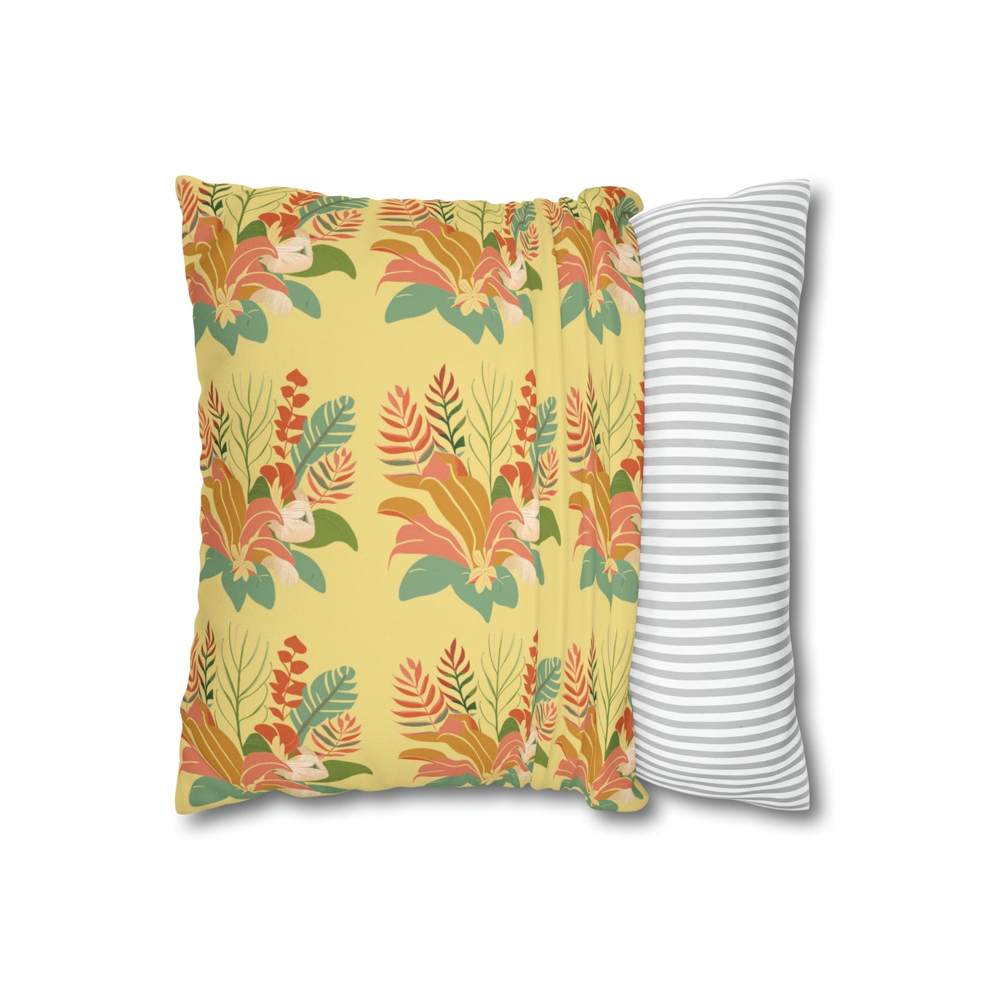 Faux Suede Square Pillow Case Tropical Floral (4 sizes) - Global Village Kailua Boutique