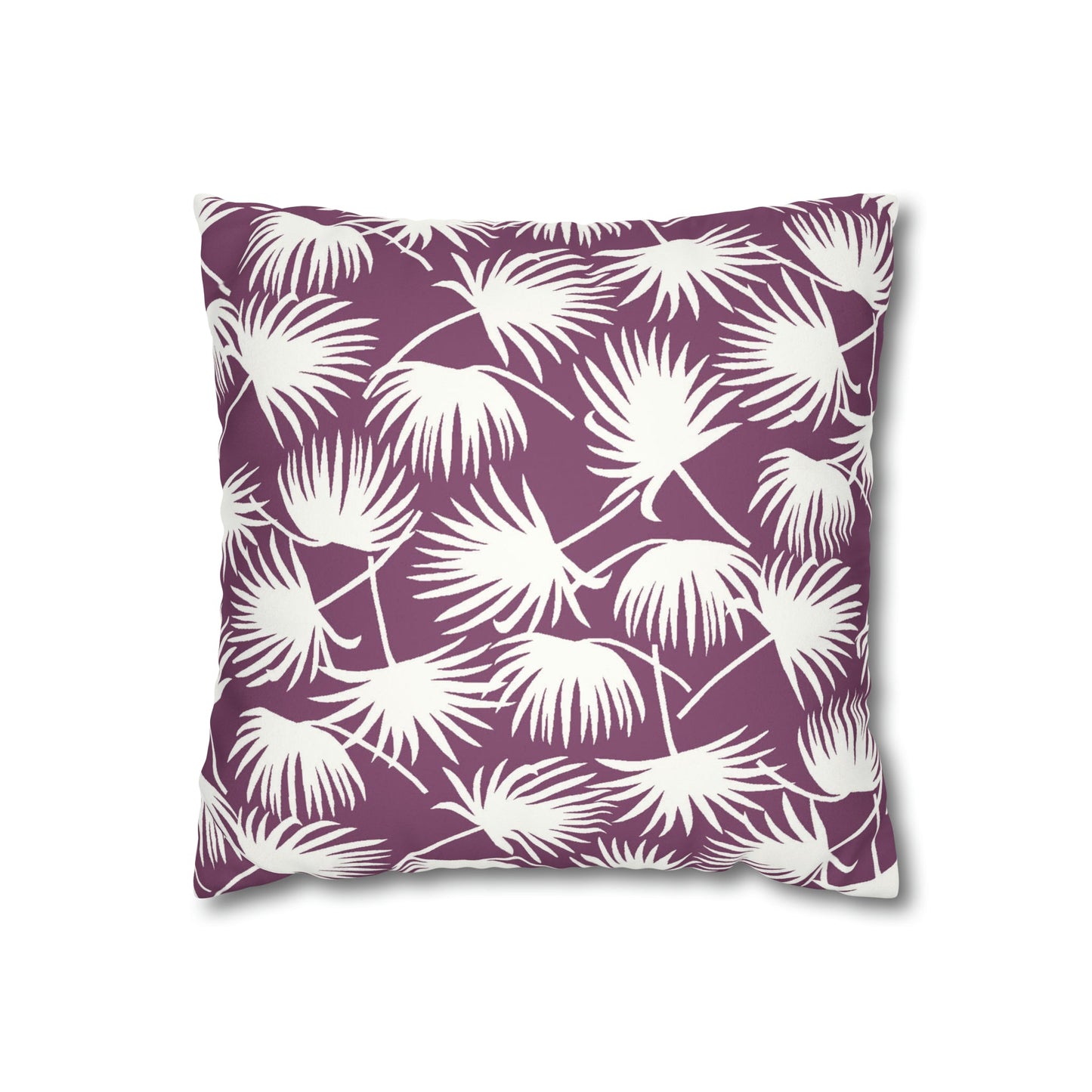 Faux Suede Square Pillow Fan Palm Mulberry (4 sizes) - Global Village Kailua Boutique