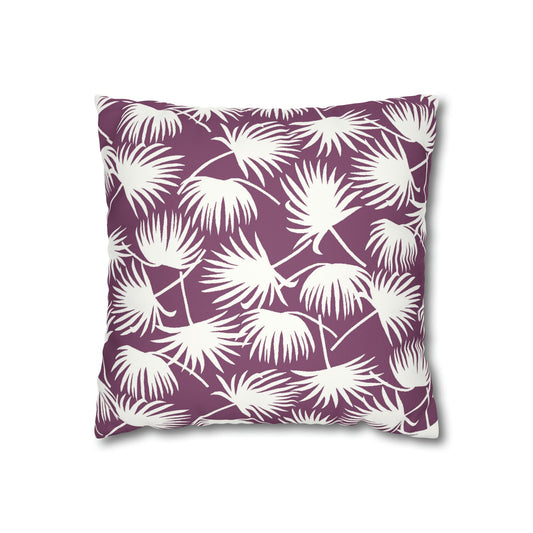 Faux Suede Square Pillow Fan Palm Mulberry (4 sizes) - Global Village Kailua Boutique