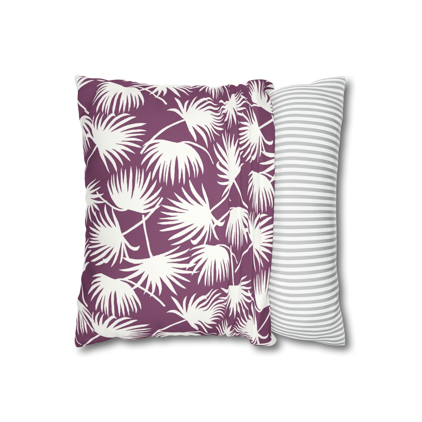 Faux Suede Square Pillow Fan Palm Mulberry (4 sizes) - Global Village Kailua Boutique