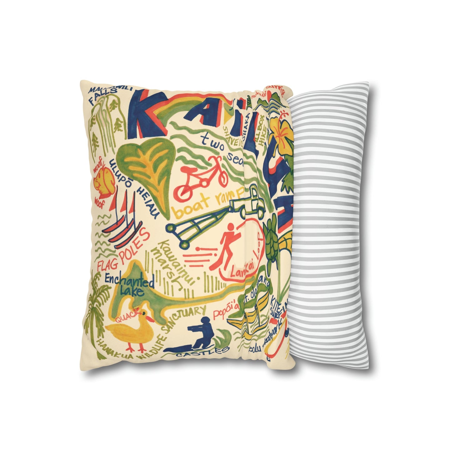 Faux Suede Square Pillow Kailua Things (4 sizes) - Global Village Kailua Boutique