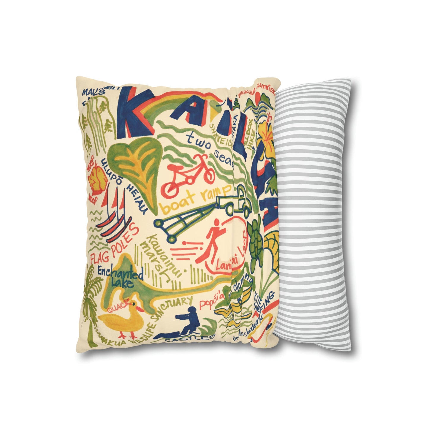 Faux Suede Square Pillow Kailua Things (4 sizes) - Global Village Kailua Boutique