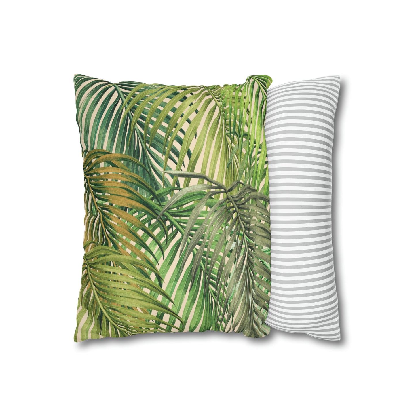 Faux Suede Square Pillow Watercolor Palm Leaf (4 sizes) - Global Village Kailua Boutique