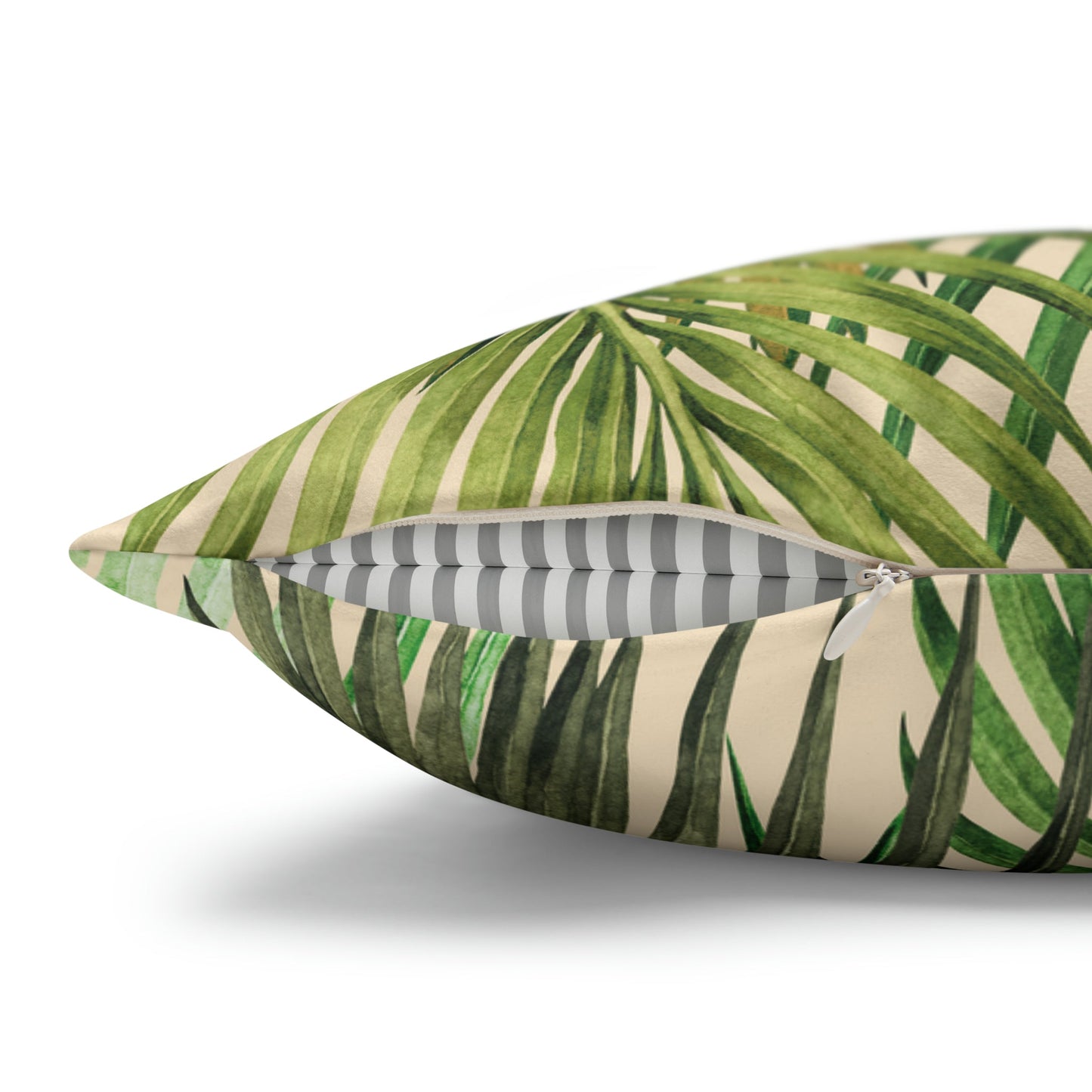 Faux Suede Square Pillow Watercolor Palm Leaf (4 sizes) - Global Village Kailua Boutique