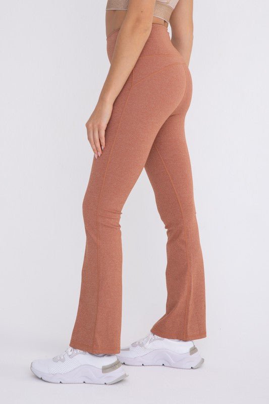 Flare Swoop Back High-Waisted Leggings - Global Village Kailua Boutique
