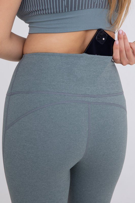 Flare Swoop Back High-Waisted Leggings - Global Village Kailua Boutique