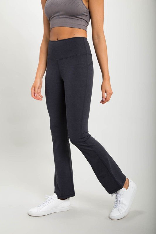Flare Swoop Back High-Waisted Leggings - Global Village Kailua Boutique
