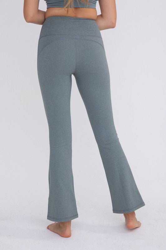 Flare Swoop Back High-Waisted Leggings - Global Village Kailua Boutique