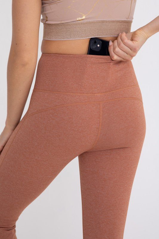 Flare Swoop Back High-Waisted Leggings - Global Village Kailua Boutique