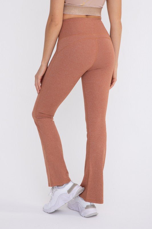 Flare Swoop Back High-Waisted Leggings - Global Village Kailua Boutique