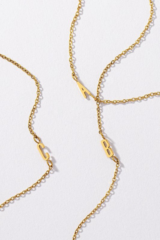 Floating Letter Gold Dipped Initial Necklace - Global Village Kailua Boutique