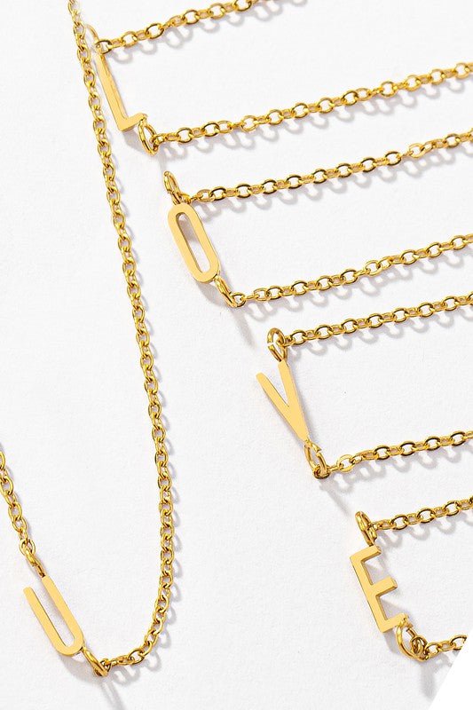 Floating Letter Gold Dipped Initial Necklace - Global Village Kailua Boutique