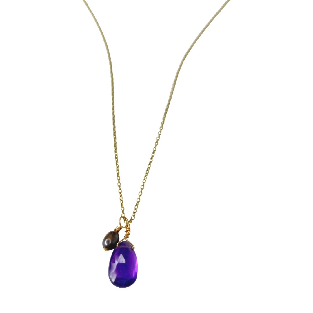 Gem Charm 14KT Gold Filled Necklace 18" - Global Village Kailua Boutique