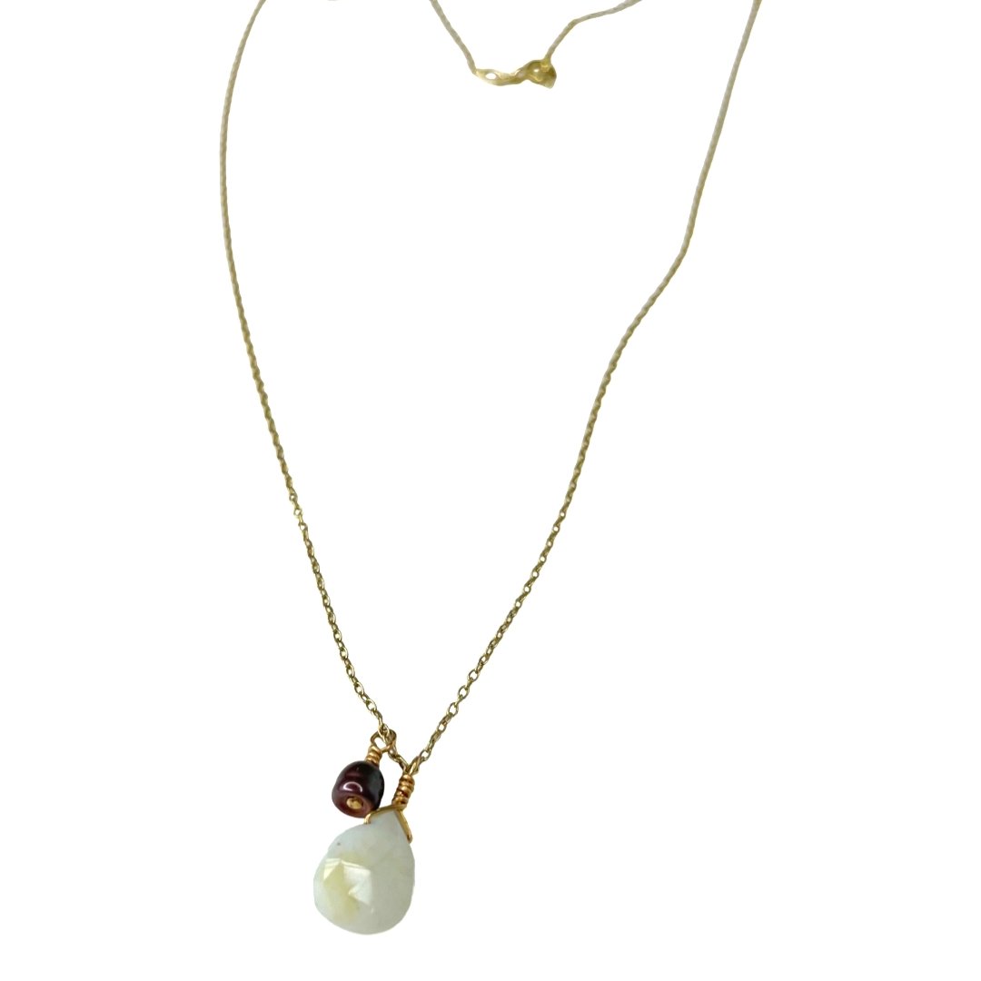 Gem Charm 14KT Gold Filled Necklace 18" - Global Village Kailua Boutique