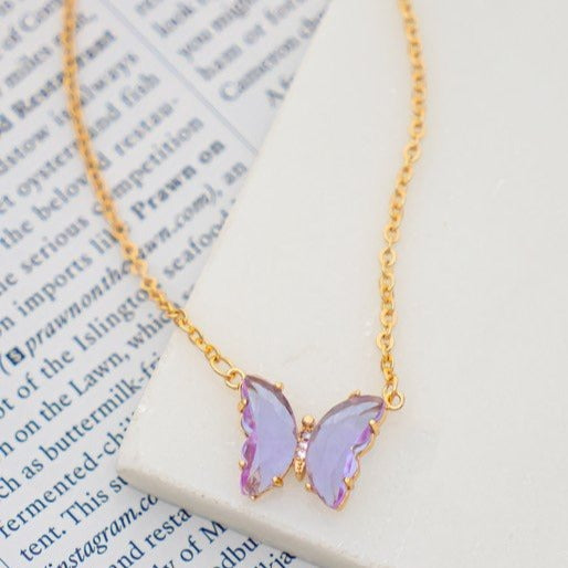 Acrylic Butterfly Necklace Global Village Kailua Boutique