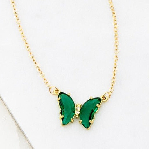 Acrylic Butterfly Necklace Global Village Kailua Boutique