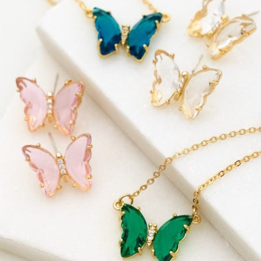 Acrylic Butterfly Necklace Global Village Kailua Boutique