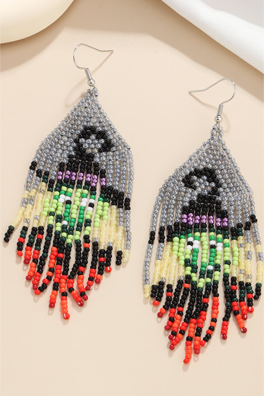 Halloween Bead Fringe Earrings - Global Village Kailua Boutique