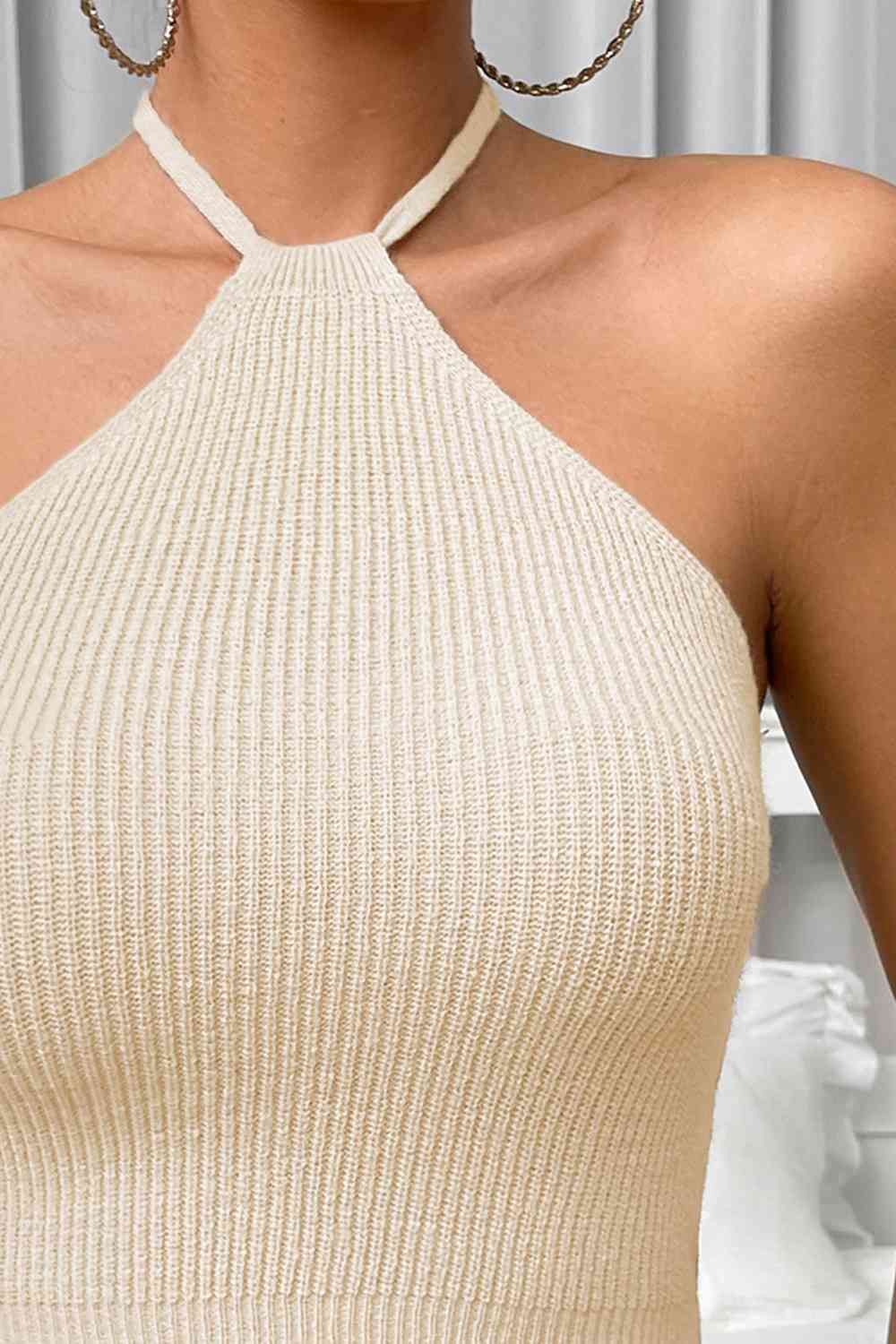 Halter Ribbed Crop Top - Global Village Kailua Boutique