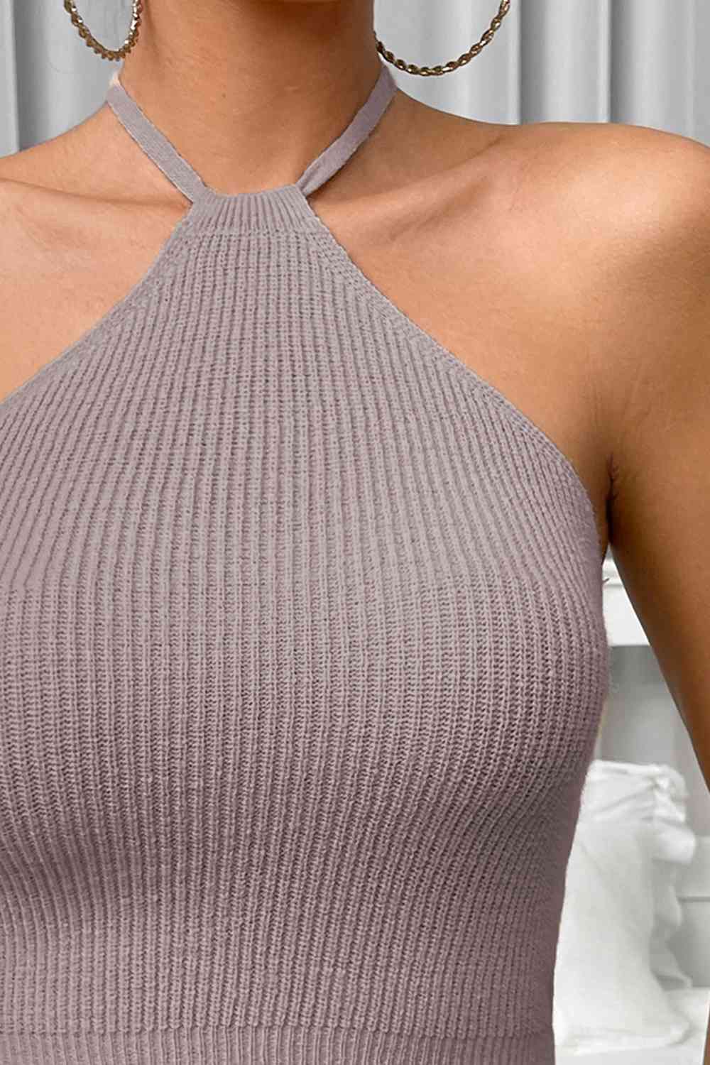 Halter Ribbed Crop Top - Global Village Kailua Boutique