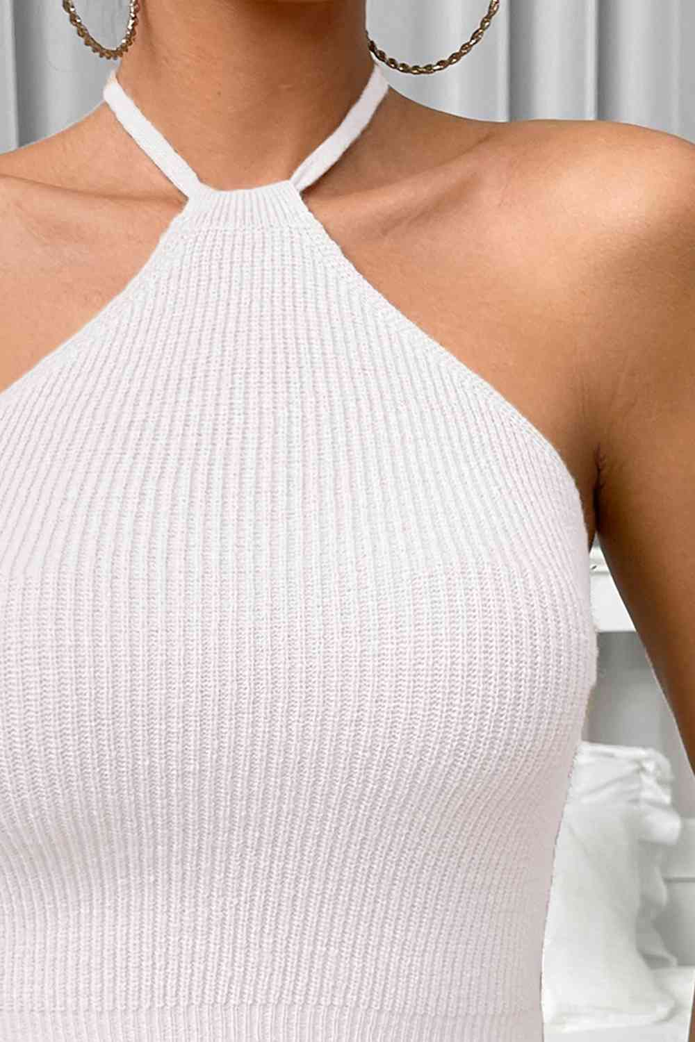 Halter Ribbed Crop Top - Global Village Kailua Boutique