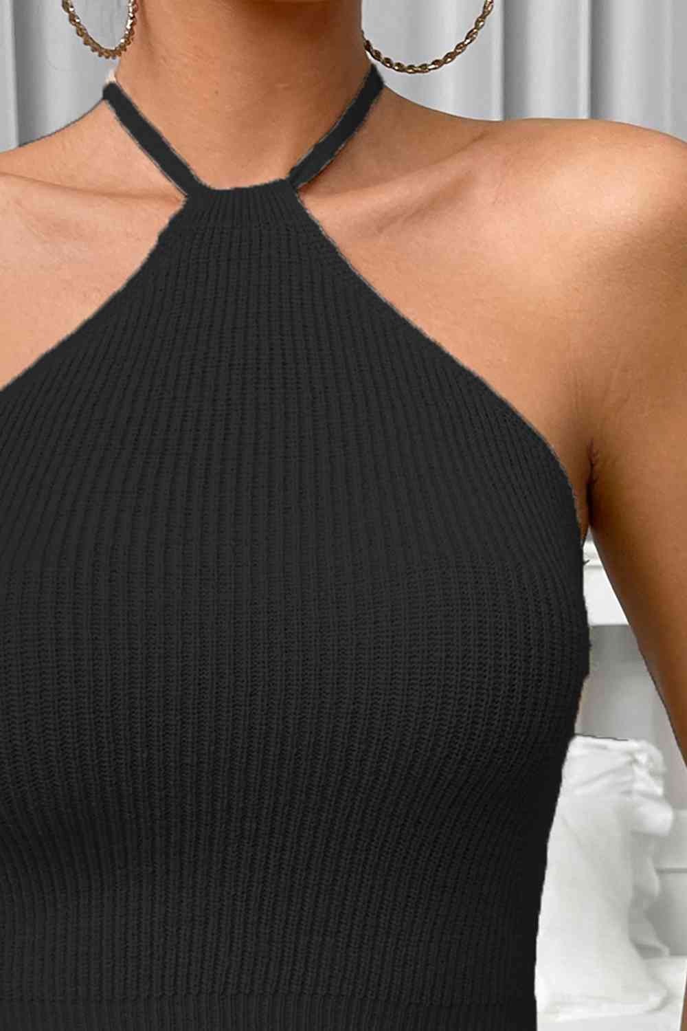 Halter Ribbed Crop Top - Global Village Kailua Boutique