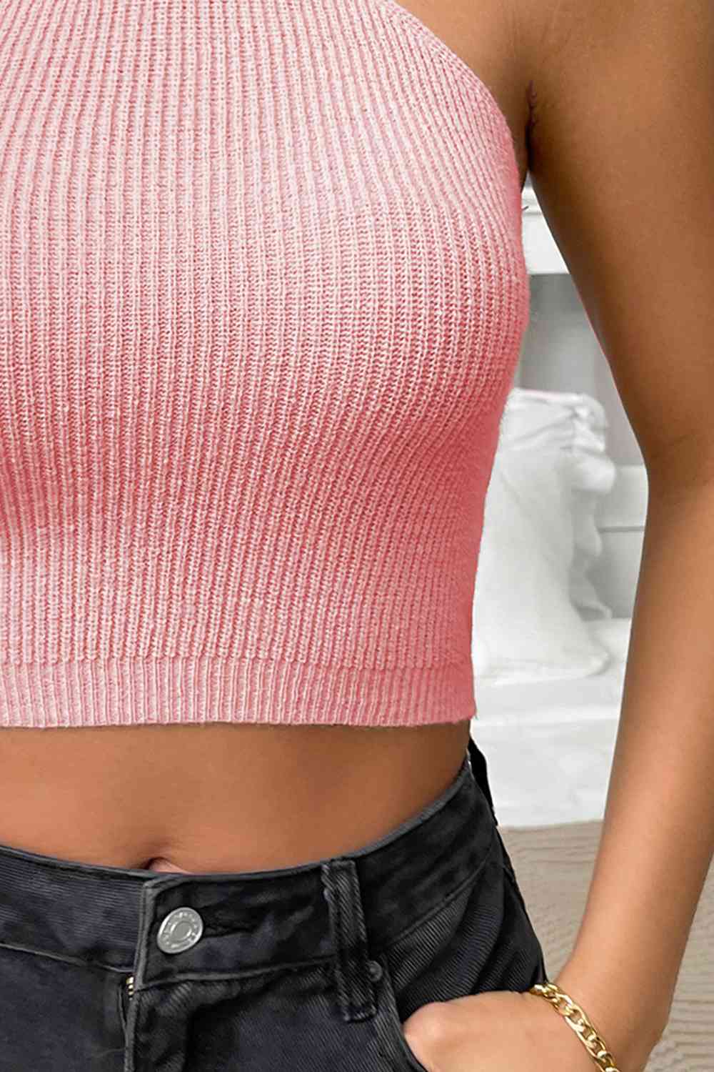 Halter Ribbed Crop Top - Global Village Kailua Boutique