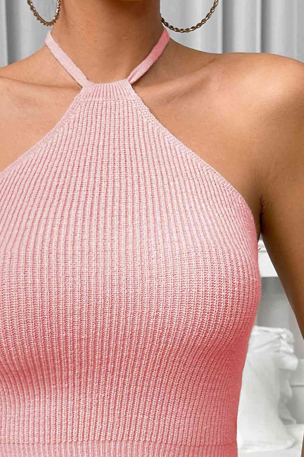 Halter Ribbed Crop Top - Global Village Kailua Boutique