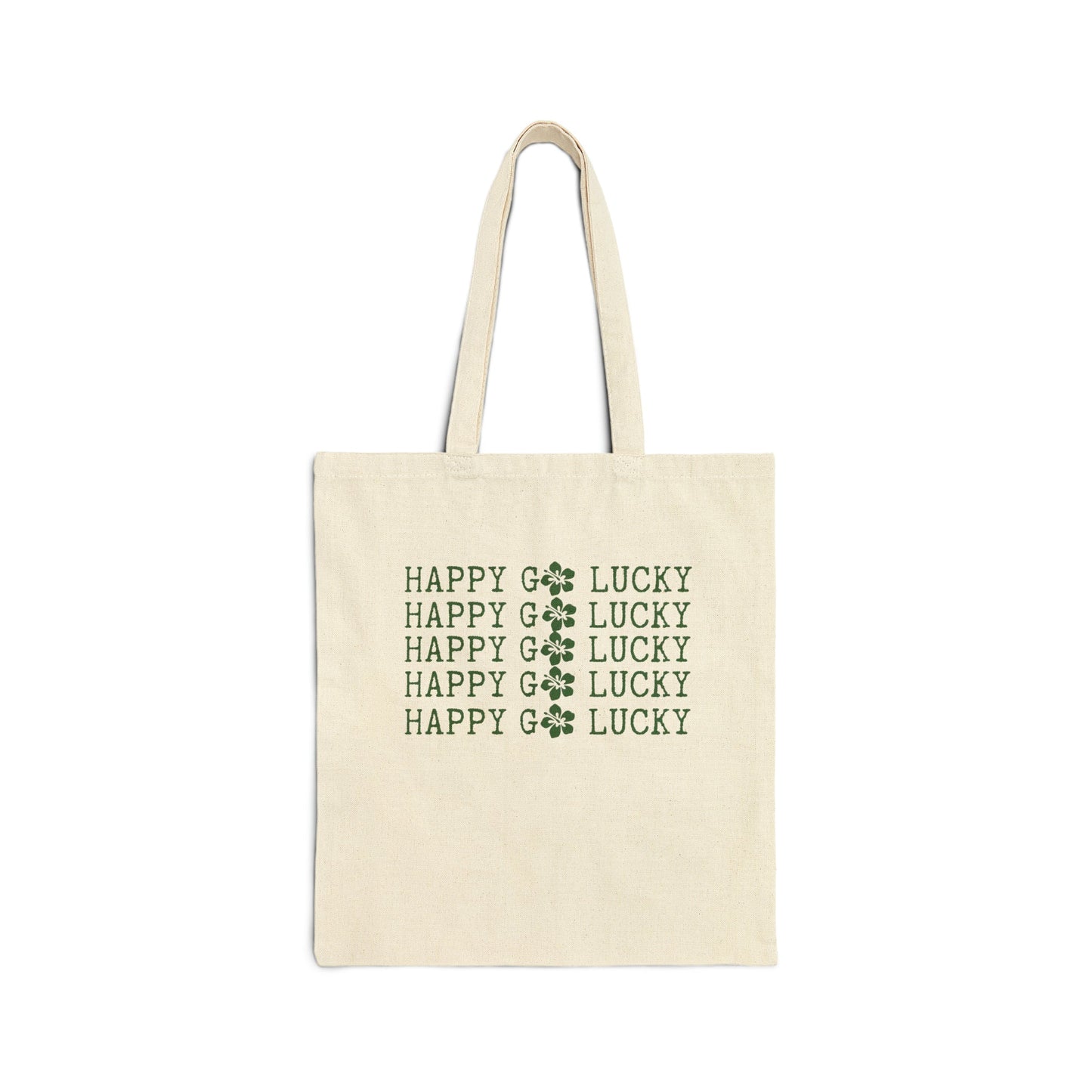 Happy Go Lucky Cotton Canvas Tote Bag - Global Village Kailua Boutique