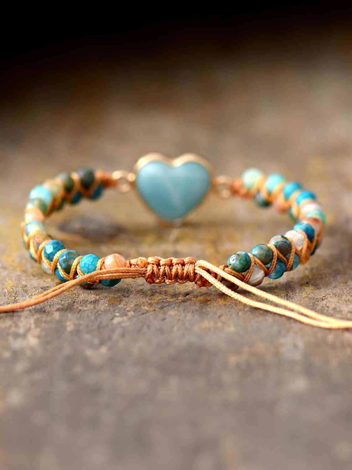 Heart Shape Gemstone Beaded Bracelet - Global Village Kailua Boutique