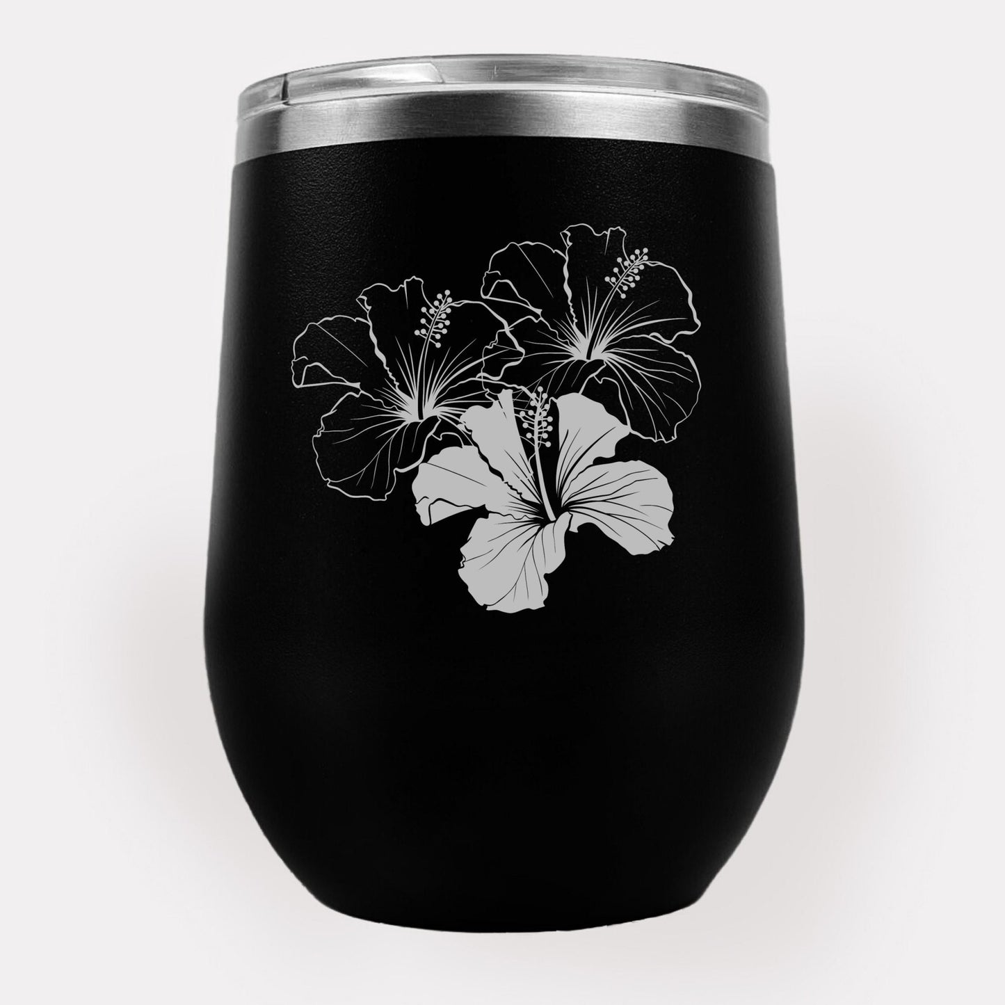 Hibiscus 12oz Etched Tumbler Global Village Kailua Boutique