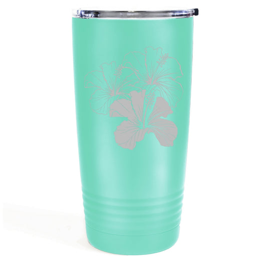Hibiscus 20oz Etched Tumbler Global Village Kailua Boutique