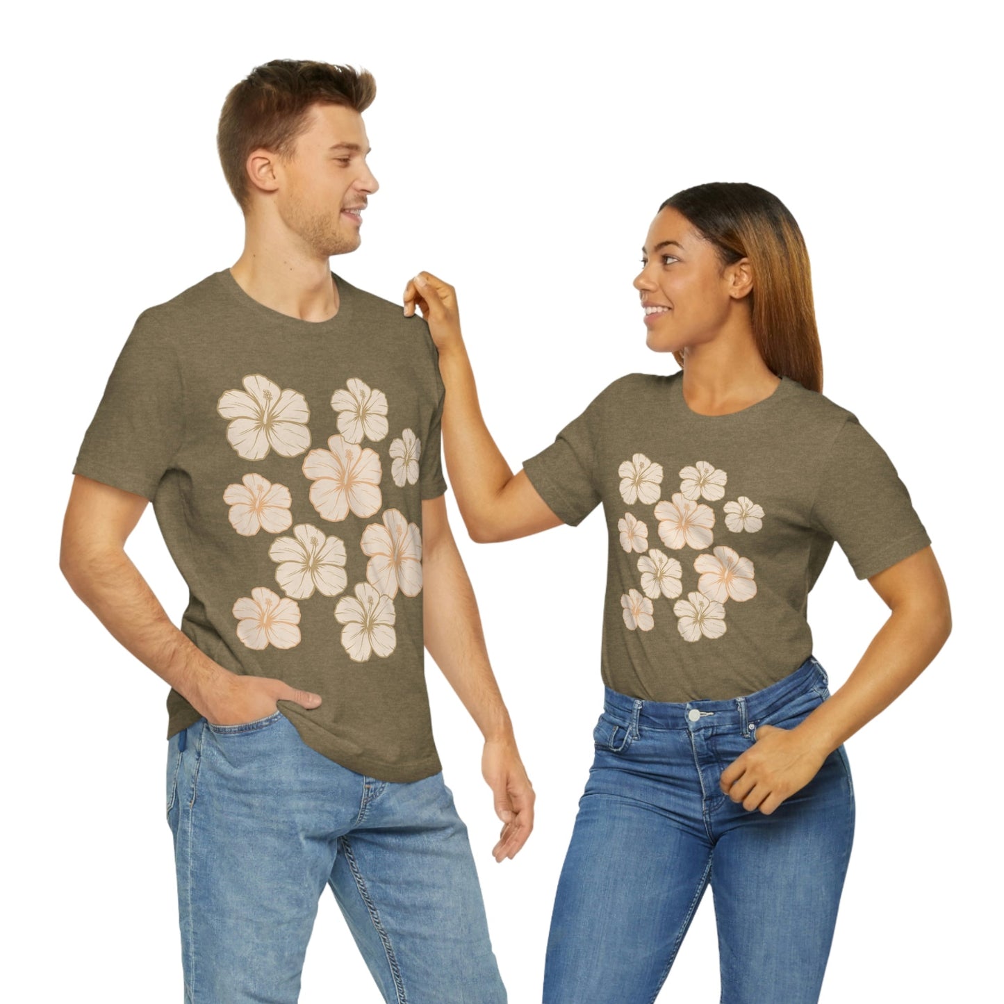 HIbiscus All Over Unisex Jersey Tee - Global Village Kailua Boutique