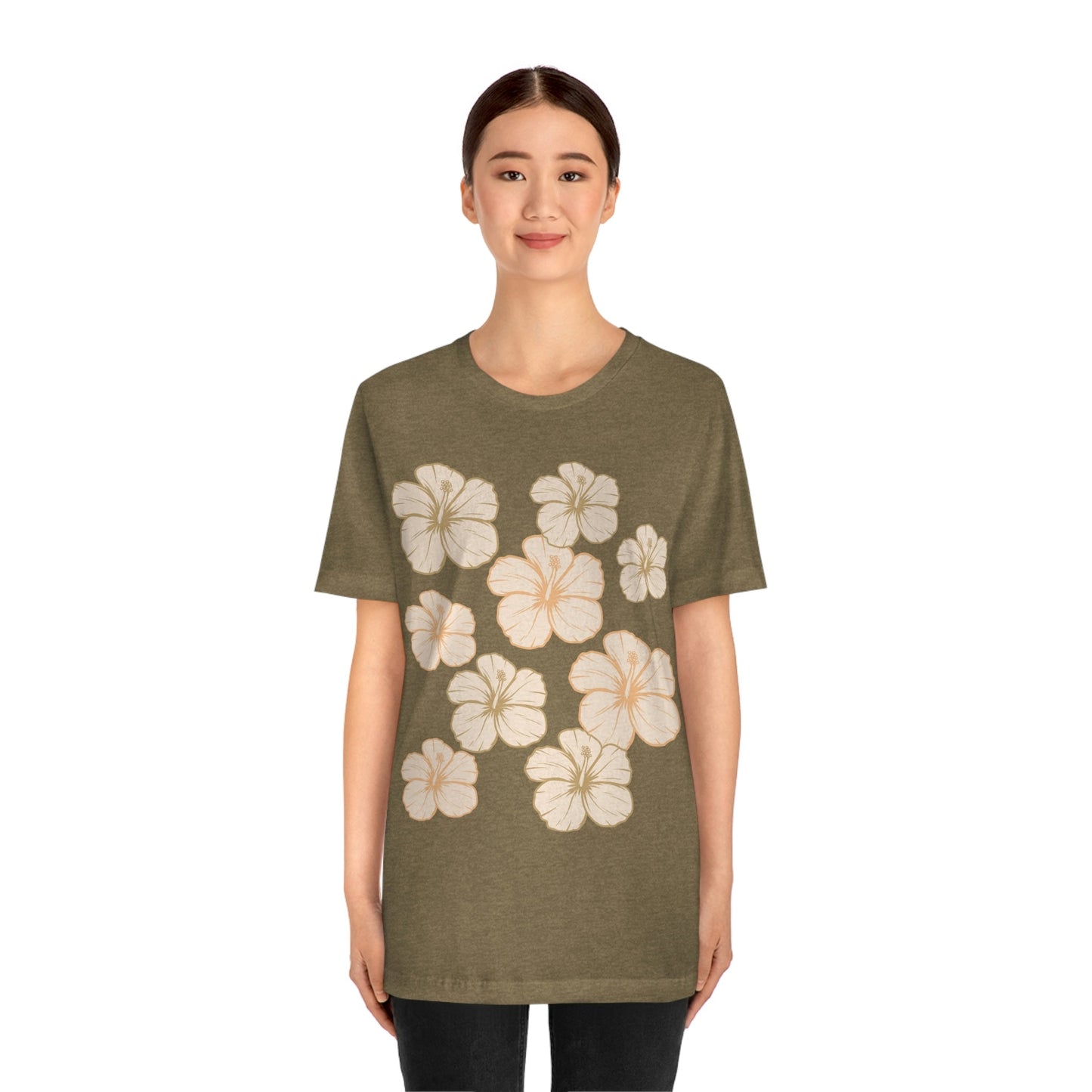 HIbiscus All Over Unisex Jersey Tee - Global Village Kailua Boutique