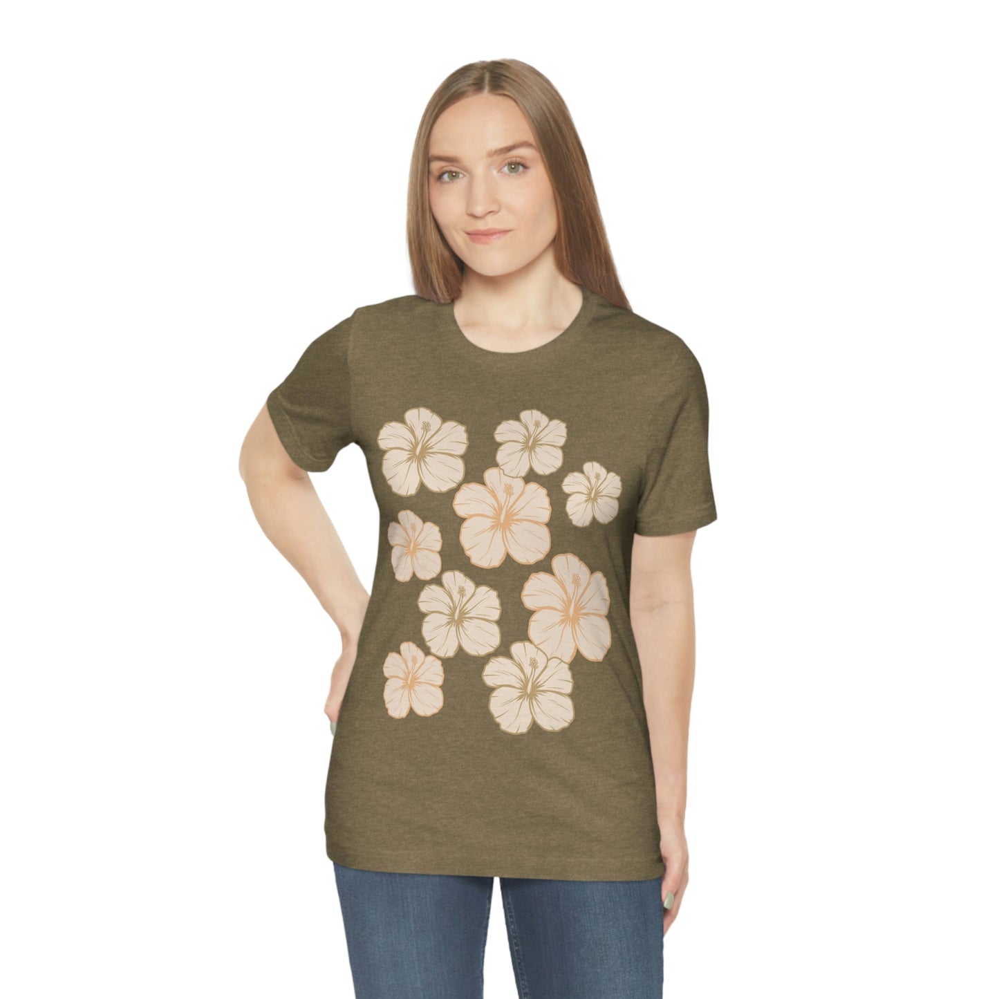 HIbiscus All Over Unisex Jersey Tee - Global Village Kailua Boutique